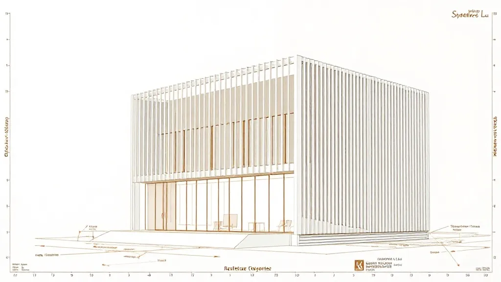 Architectural blueprint of a modern minimalist building with